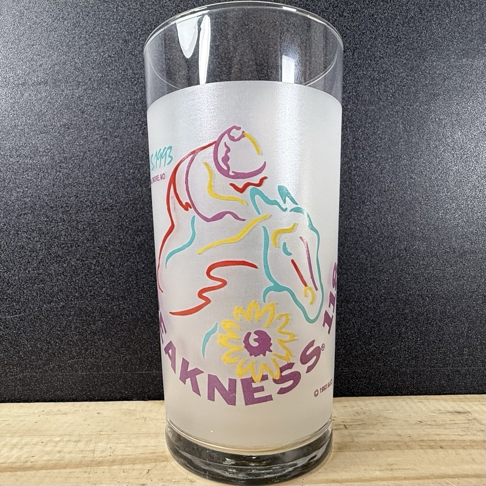Preakness 118th Running 1993 Horse Racing Souvenir‎ Glass Vintage